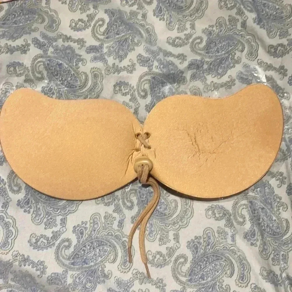 Drawstring backless bra